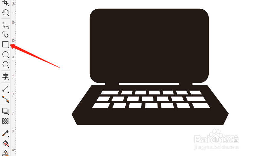 如何用Coreldraw软件画笔记本电脑？