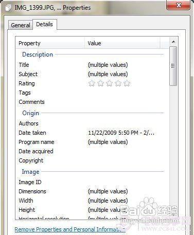 如何删除照片信息Win7删除照片上个人信息方法