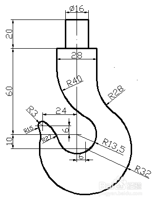 使用sw绘制吊钩的草图