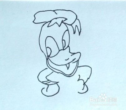 卡通简笔画:唐老鸭的画法、步骤