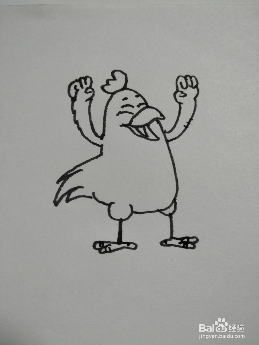 母鸡的简笔画法（四）