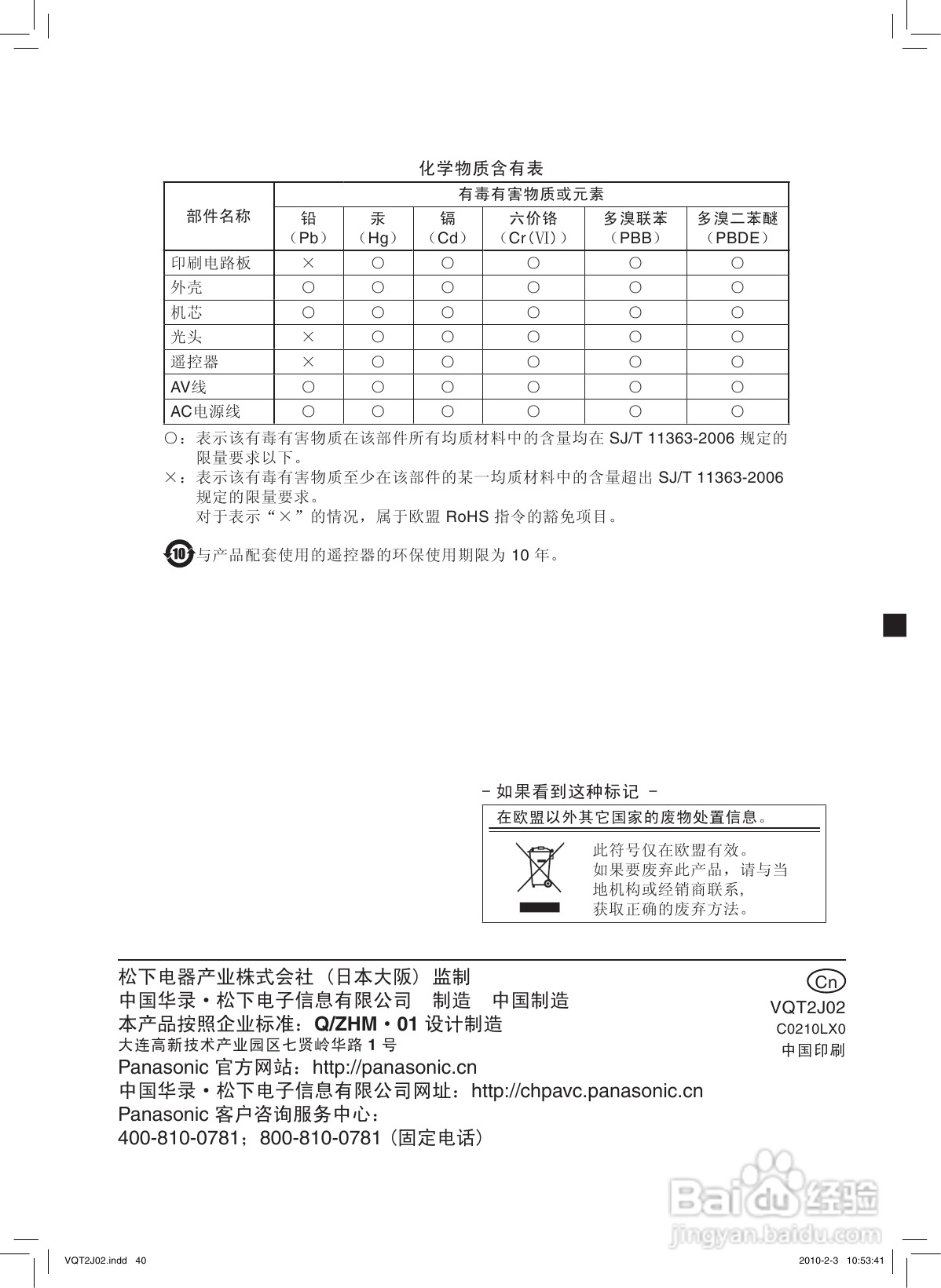 松下DMP-BD45蓝光播放机使用说明书:[2]