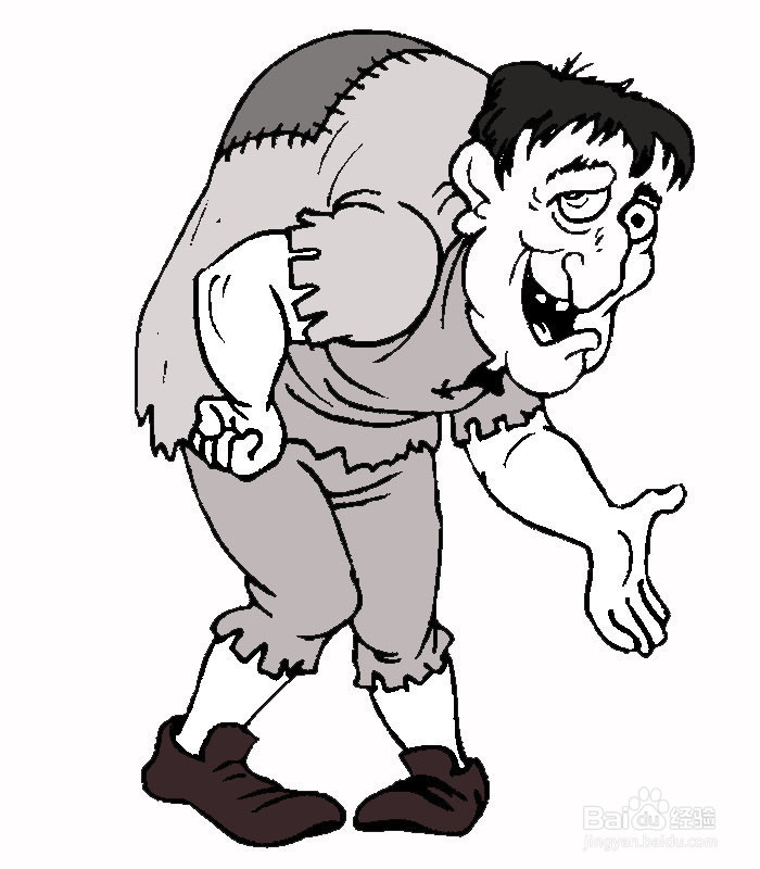 驼背的老妇人的简笔画
