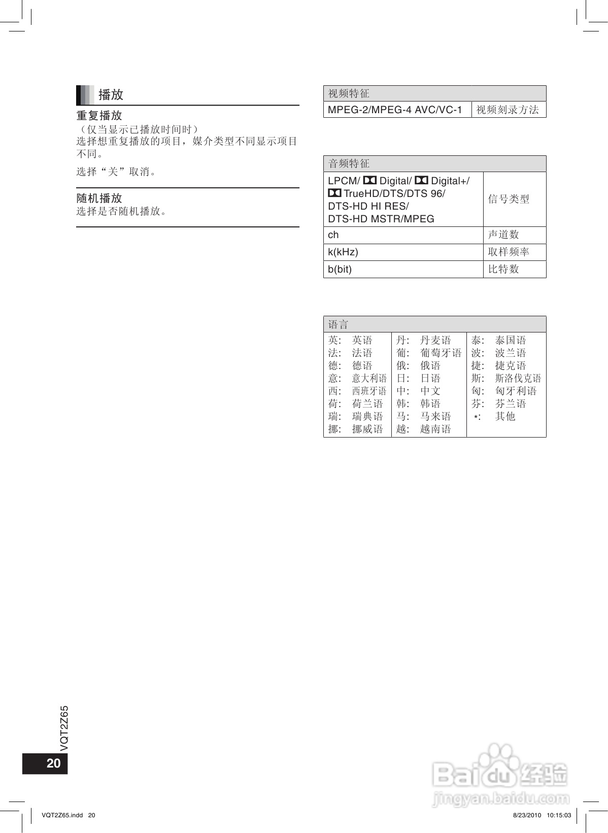 松下蓝光DVD播放机DMP-BD28型使用说明书:[1]