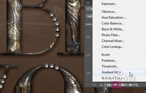 Photoshop制作华丽的镶宝石金属字