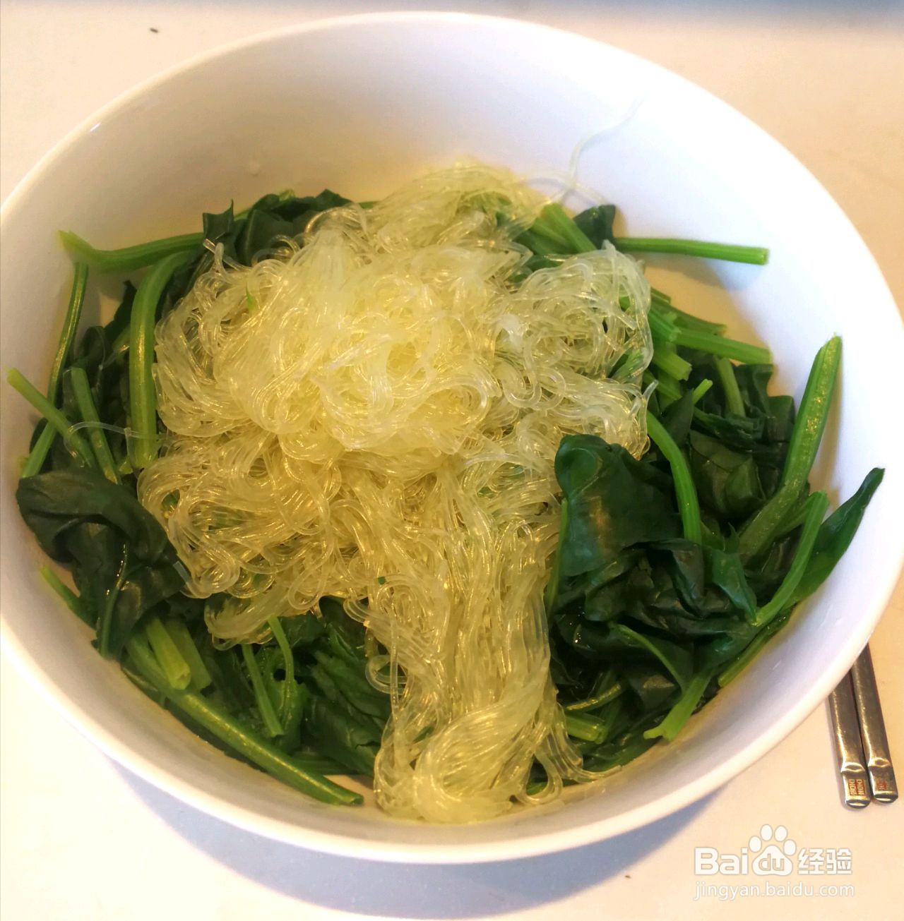 菠菜拌粉丝的做法
