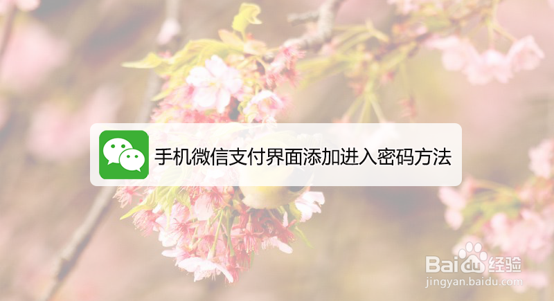 <b>手机微信支付界面怎么添加进入密码</b>