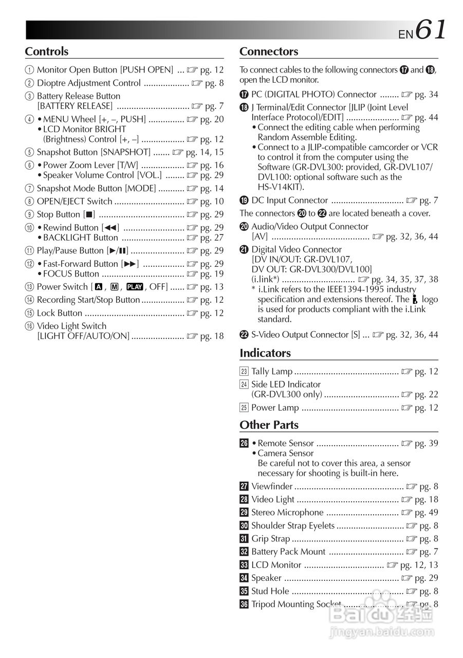JVC GR-DVL300/107/100摄像机说明书:[7]