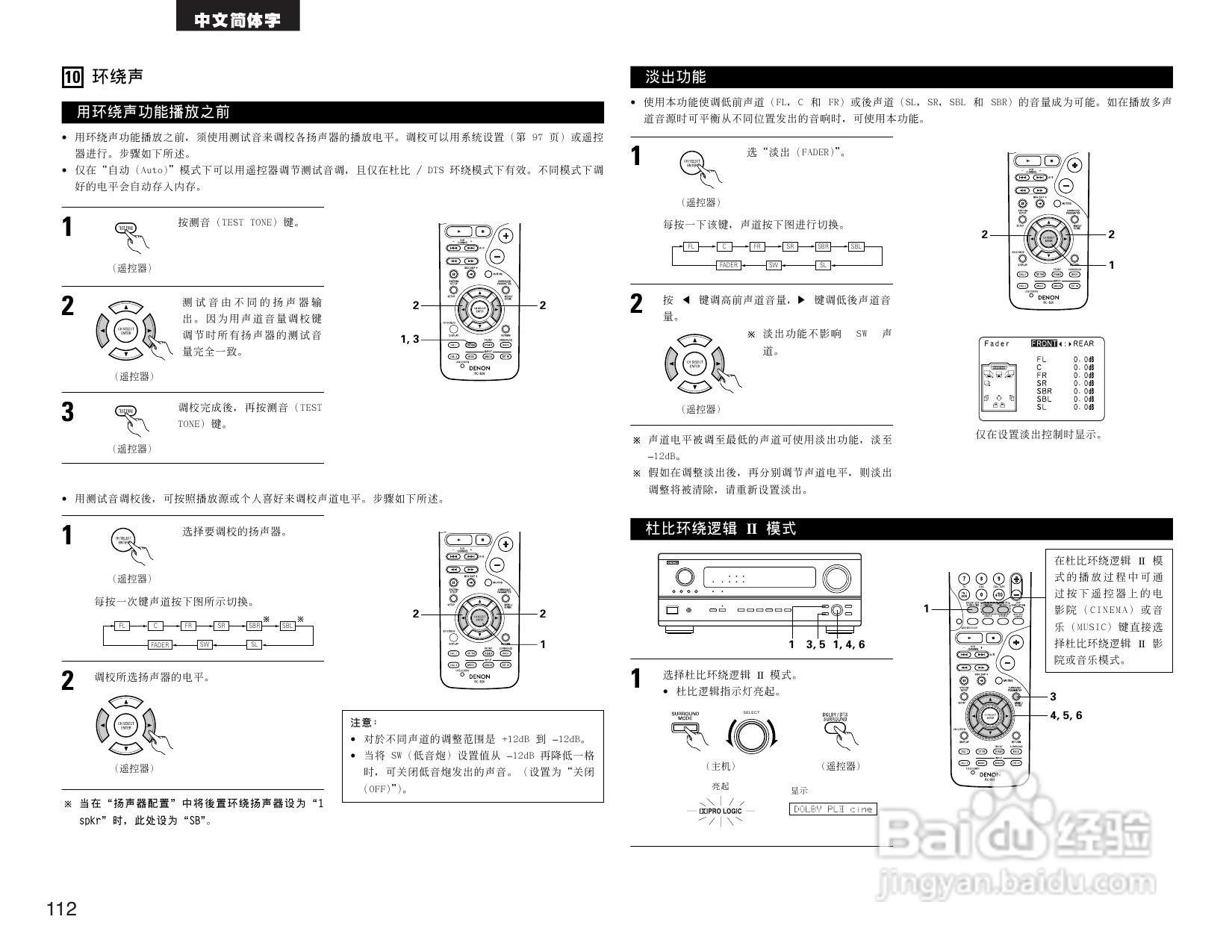 DENON AVR-2803收音环绕扩音机操作说明书:[6]