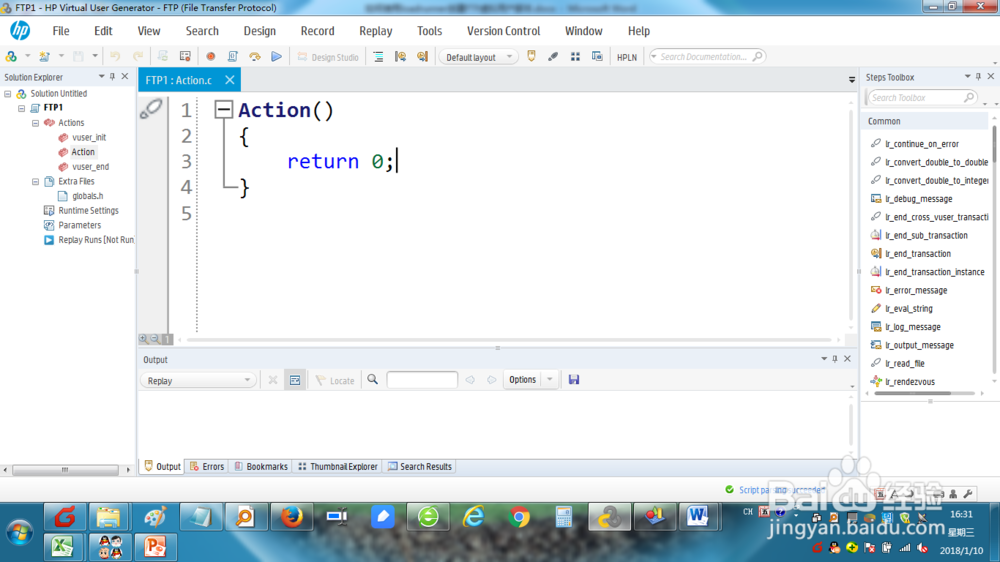 如何在loadrunner上创建FTP虚拟用户脚本？