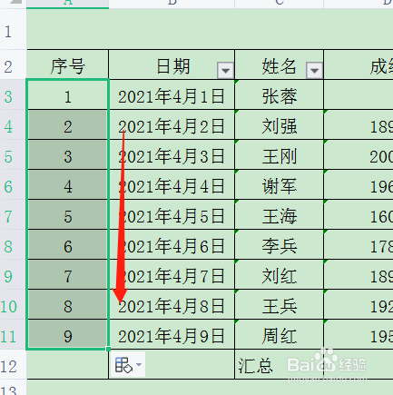 表格里的数字怎么自动排序