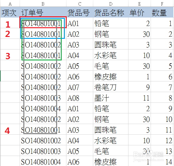 EXCEL 函数应用实例：[11]为相同数据添加项次