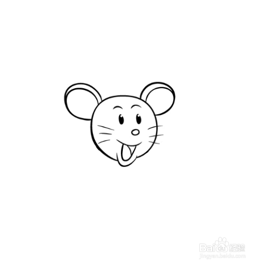 如何画蹦跳的卡通老鼠简笔画