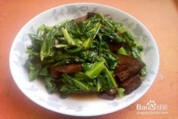 莴苣叶炒猪血------营养美味