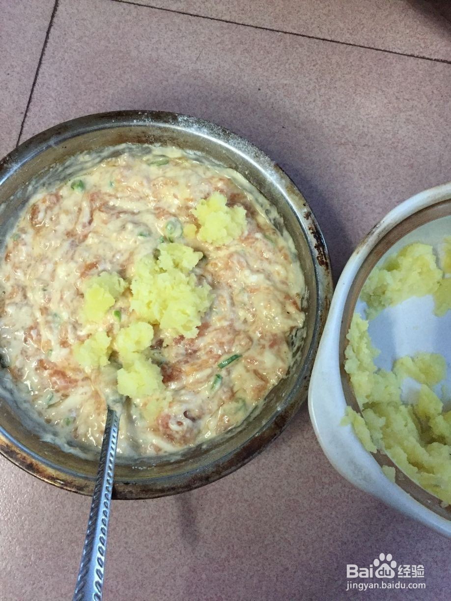 土豆泥瘦肉蛋饼