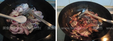 洋葱炒核桃肉的做法