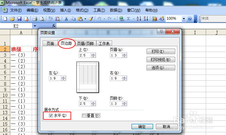 电子表格如何进行页面设置