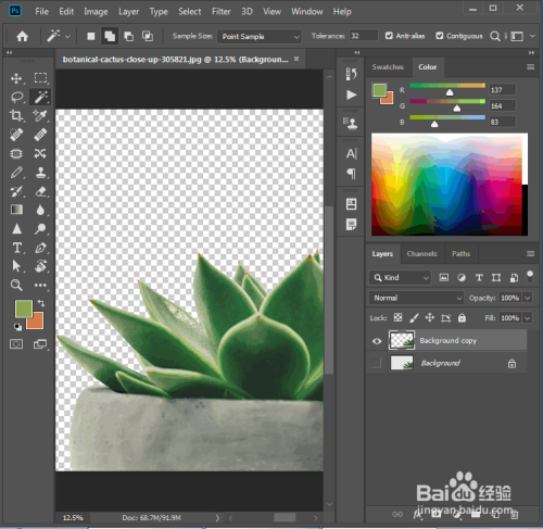 ps怎么保存透明背景(一)