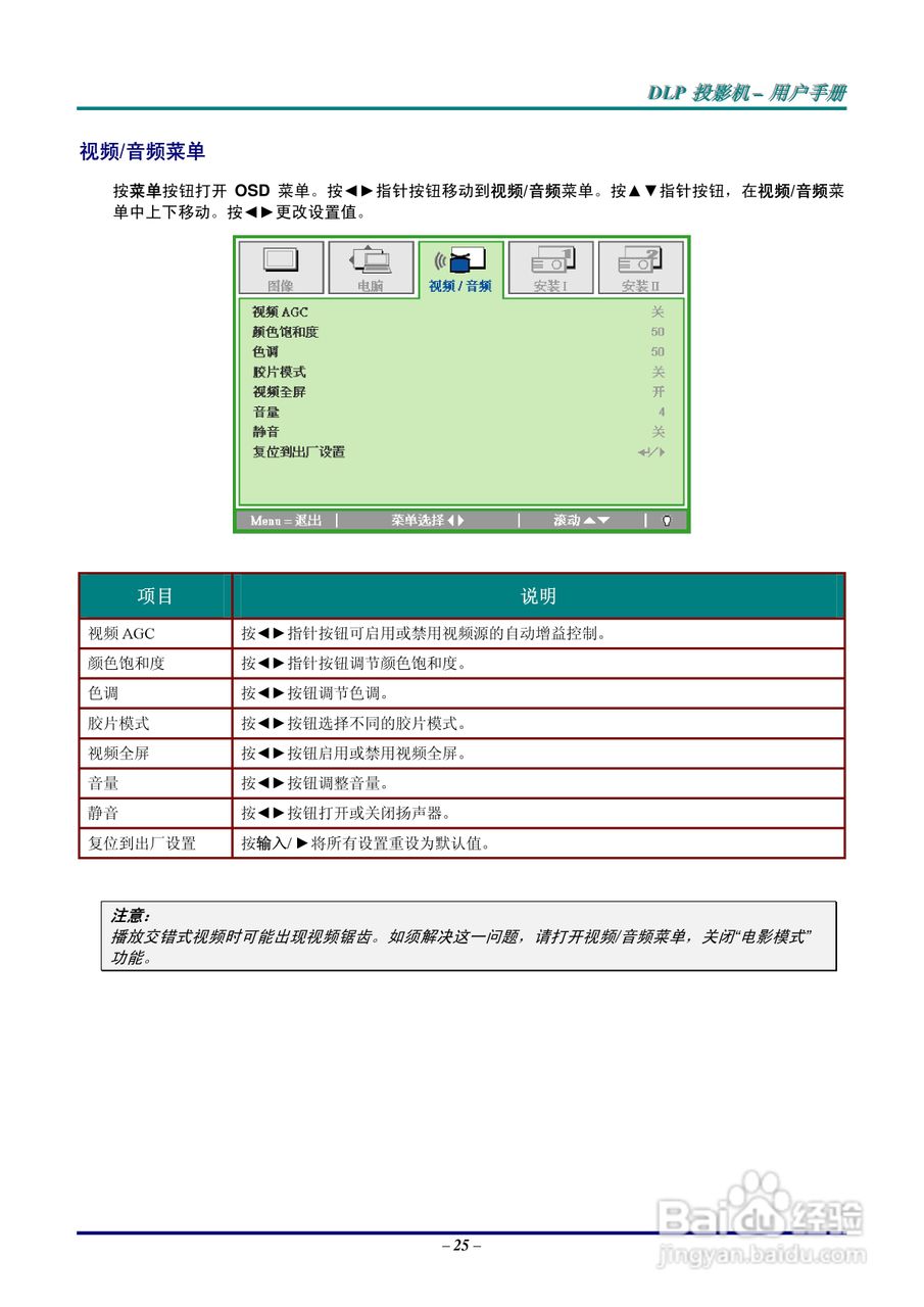 Vivitar 投影机:D326MX D326WX说明书:[4]