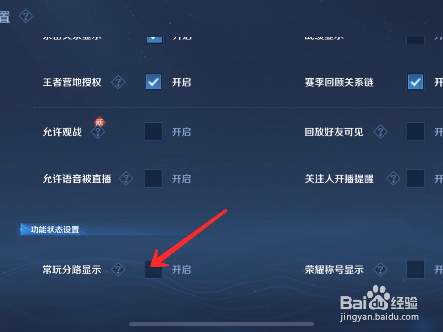 王者常玩分路显示怎么关闭