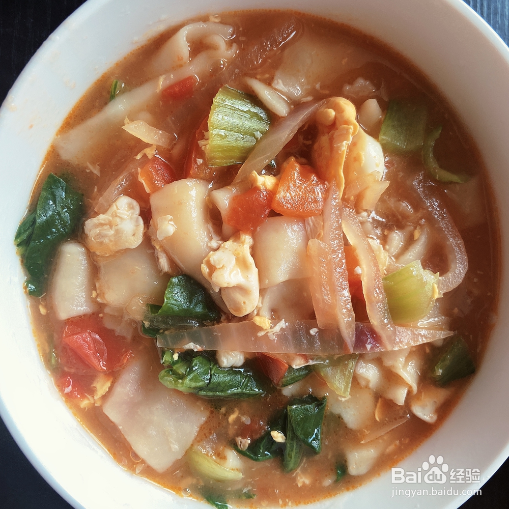 简单营养的西红柿鸡蛋面片