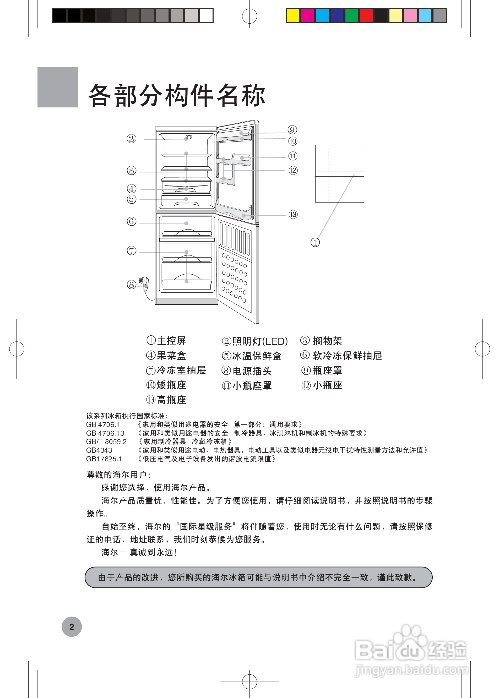 海尔冰箱BCD-216A型说明书:[1]