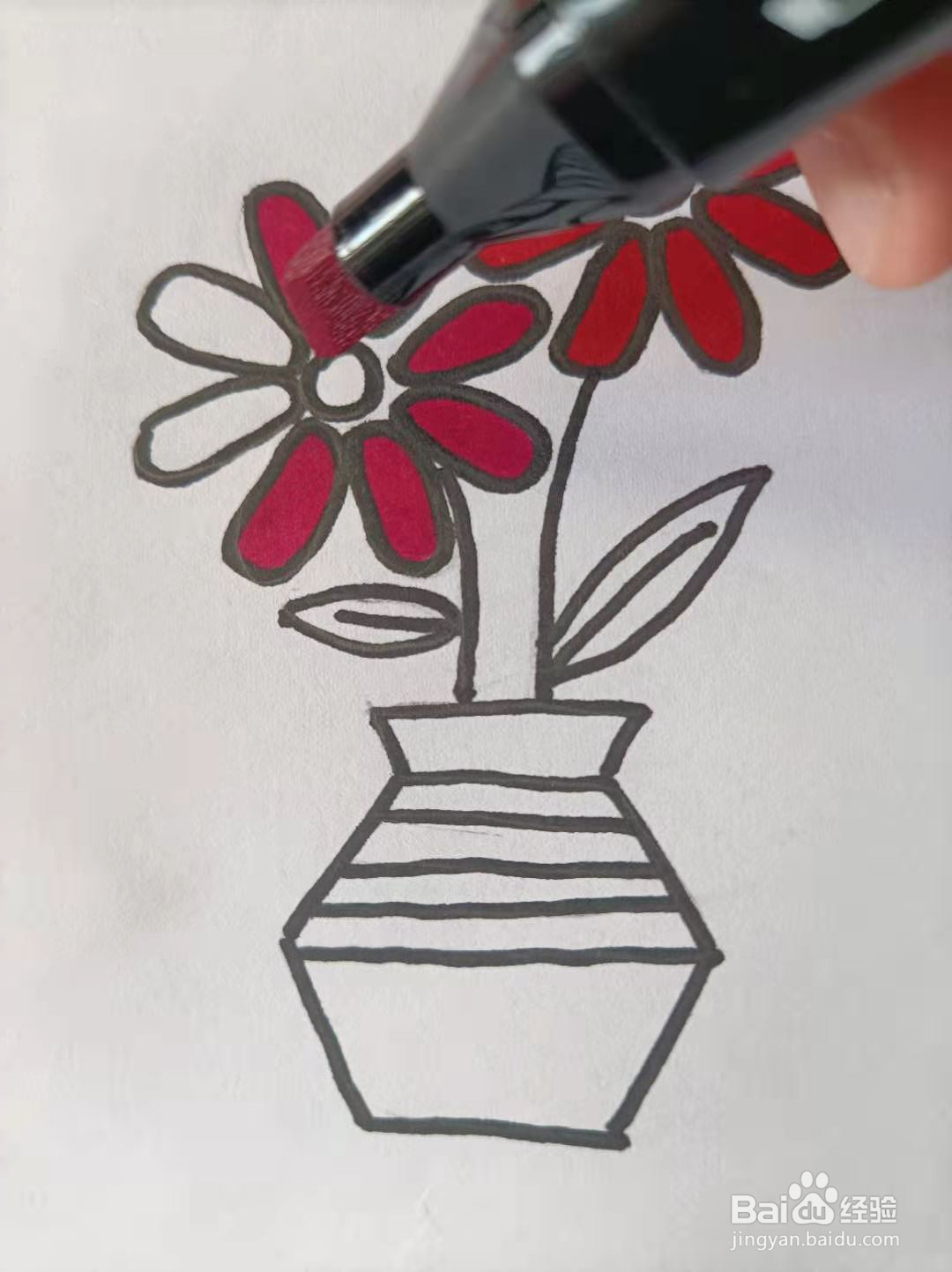 插花的手账图案怎么画