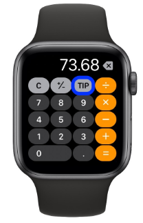 如何使用苹果手表上计算器的拆分账单和提示功能
