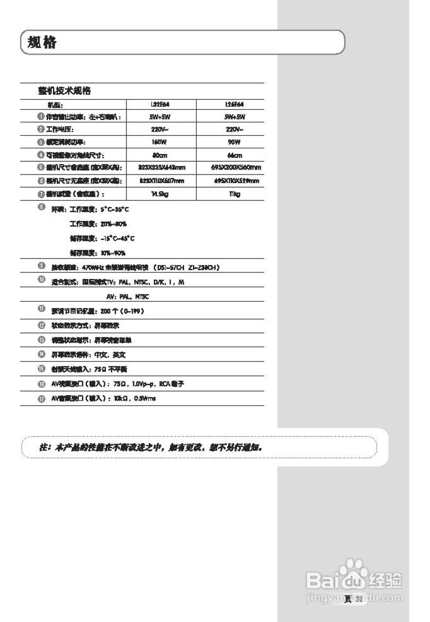 TCL王牌L26E64液晶彩电使用说明书:[3]