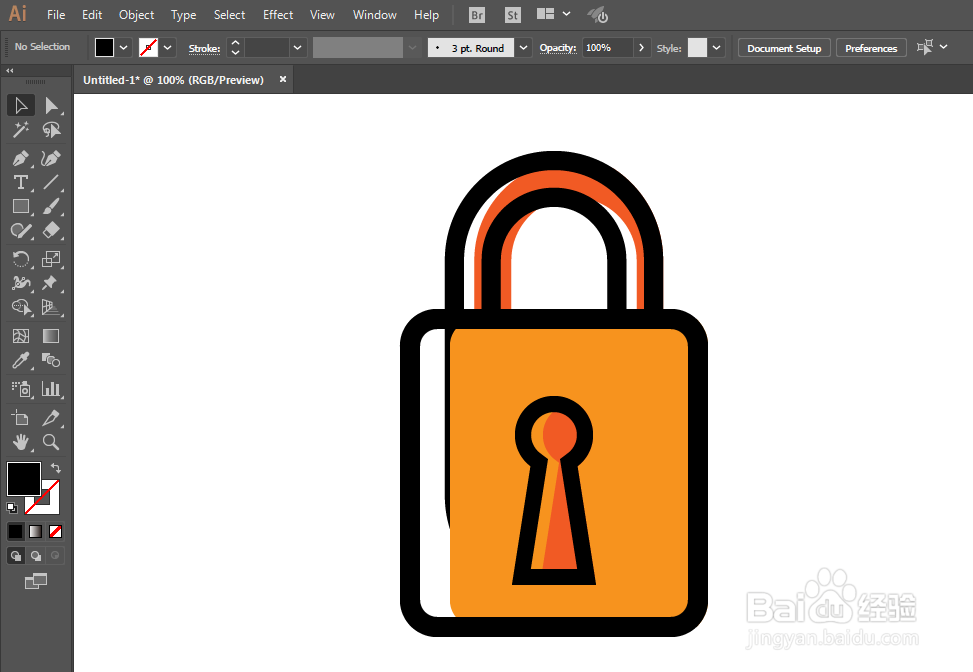 如何用ILLUSTRATOR绘制UI锁头标识