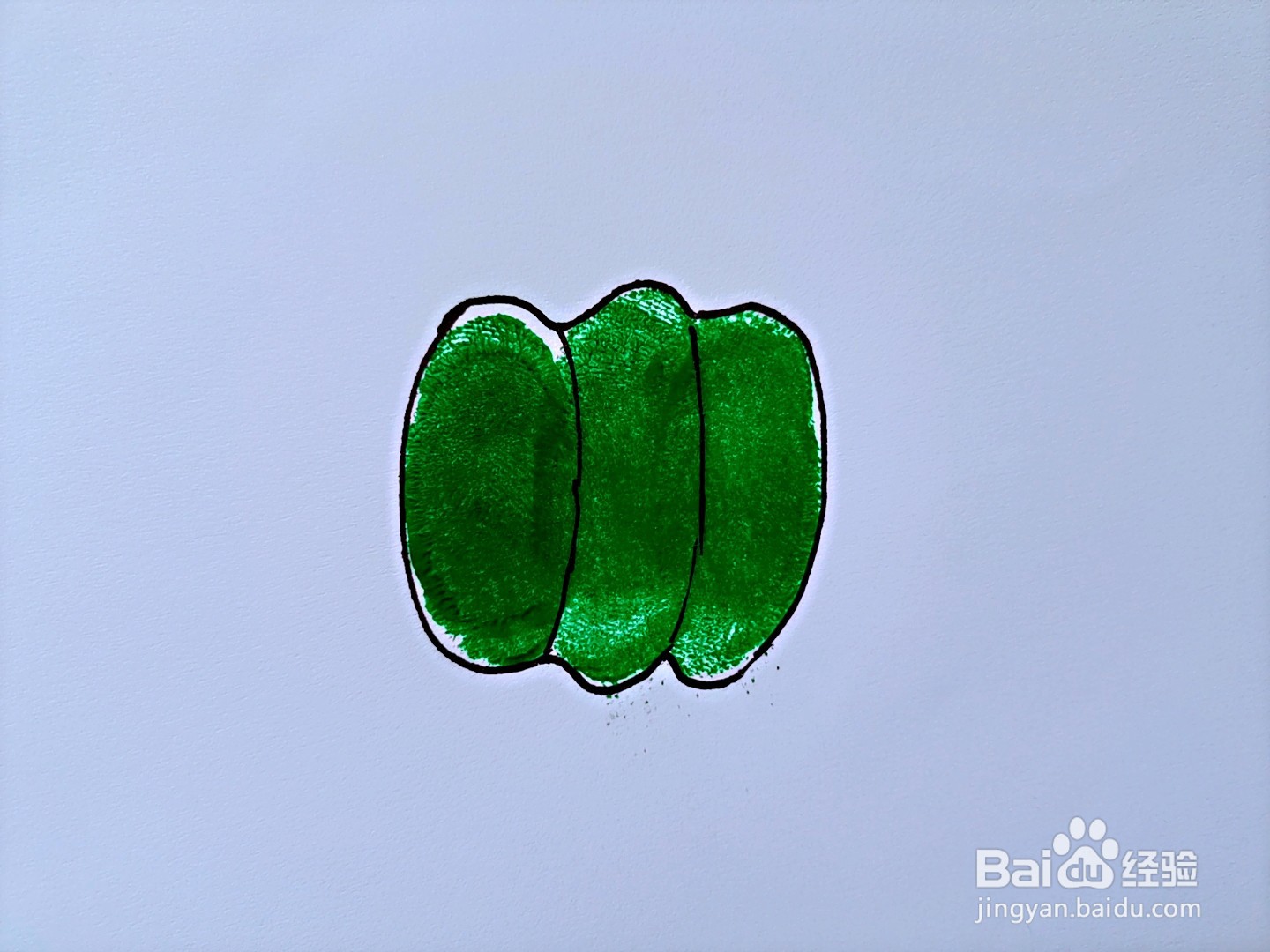 如何用手指印画一个灯笼椒