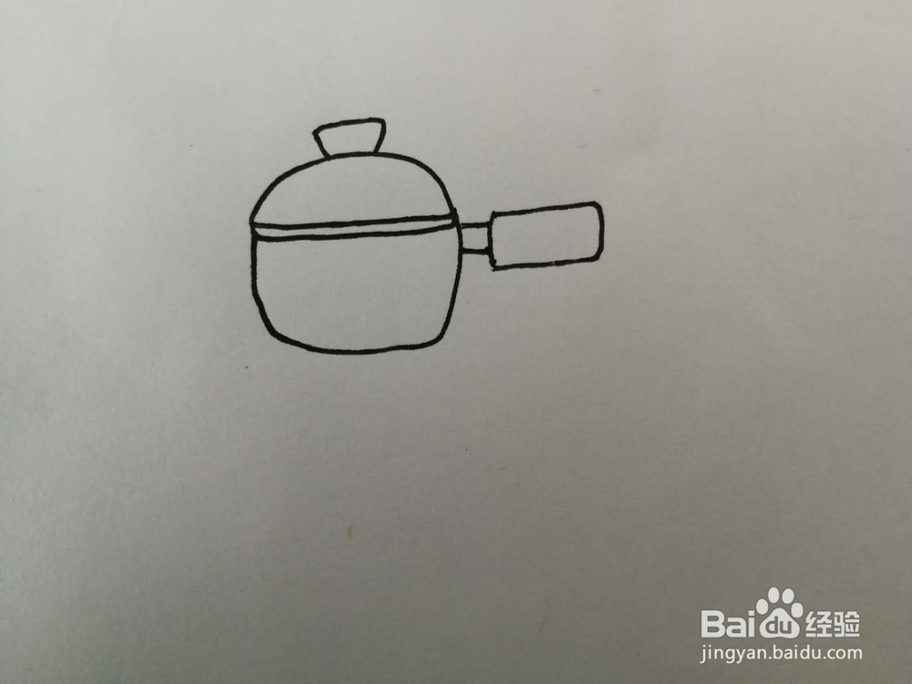 简笔画小奶锅