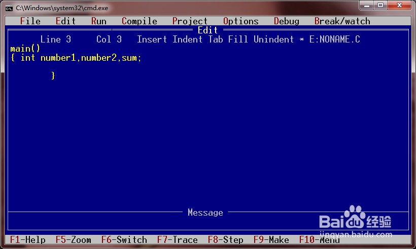 怎么利用Turbo C V2.0编写简程序