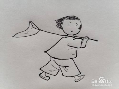 捕蝉的小孩怎么画