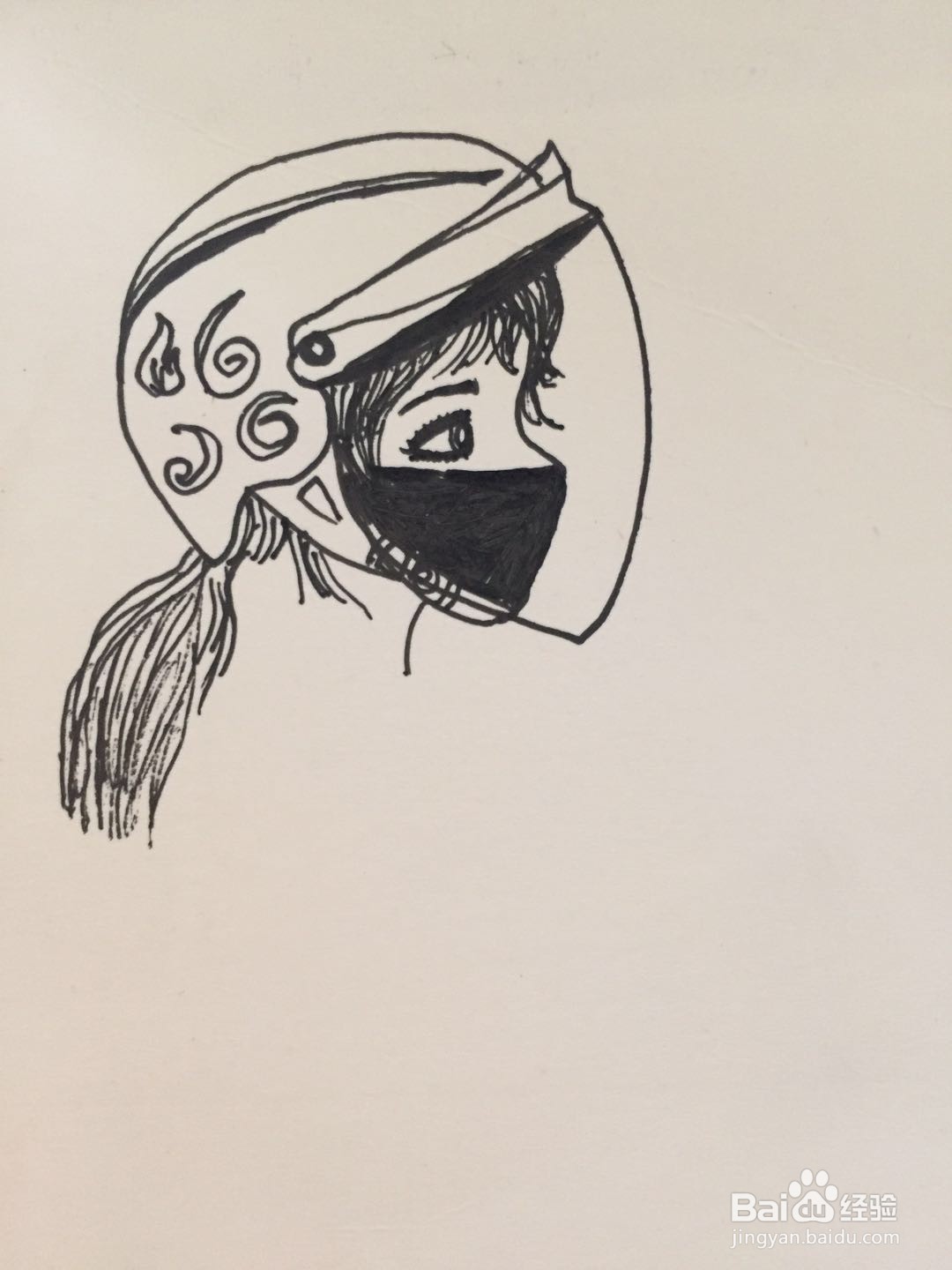 插画教程之戴头盔的女士