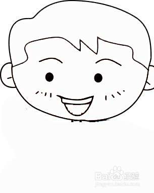 开心的帅气叔叔的简笔画