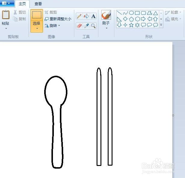 勺子简笔画筷子图片