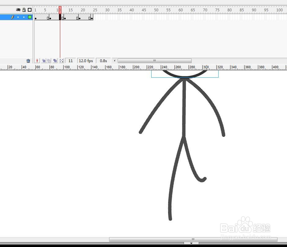 flash制作一个火柴人正面走路的动作教程