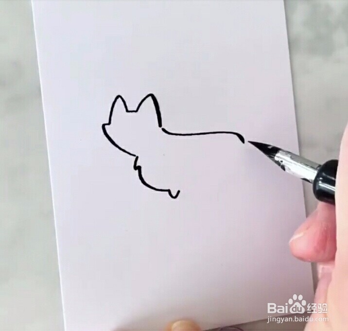 怎样画短腿柯基