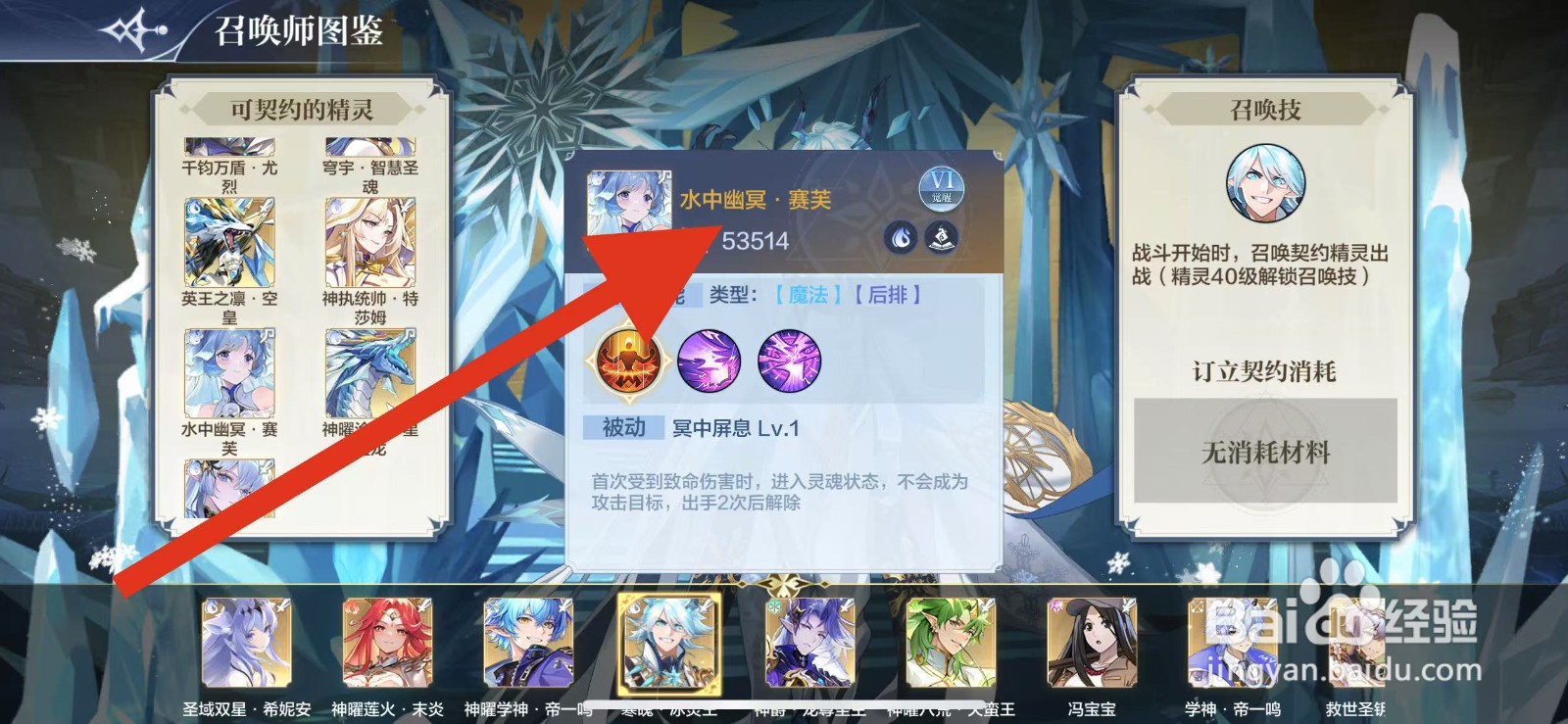 奥奇传说在怎么查看水中幽冥·赛芙?