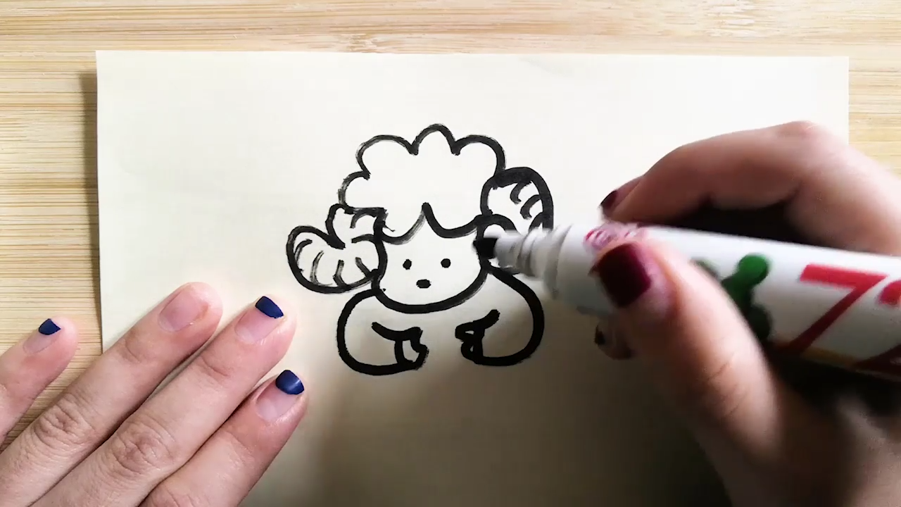 卡通绵羊怎样画？
