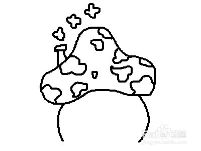 简笔画系列-怎样画蘑菇屋