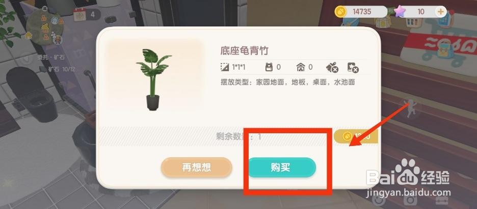 心动小镇怎么获得底座龟背竹
