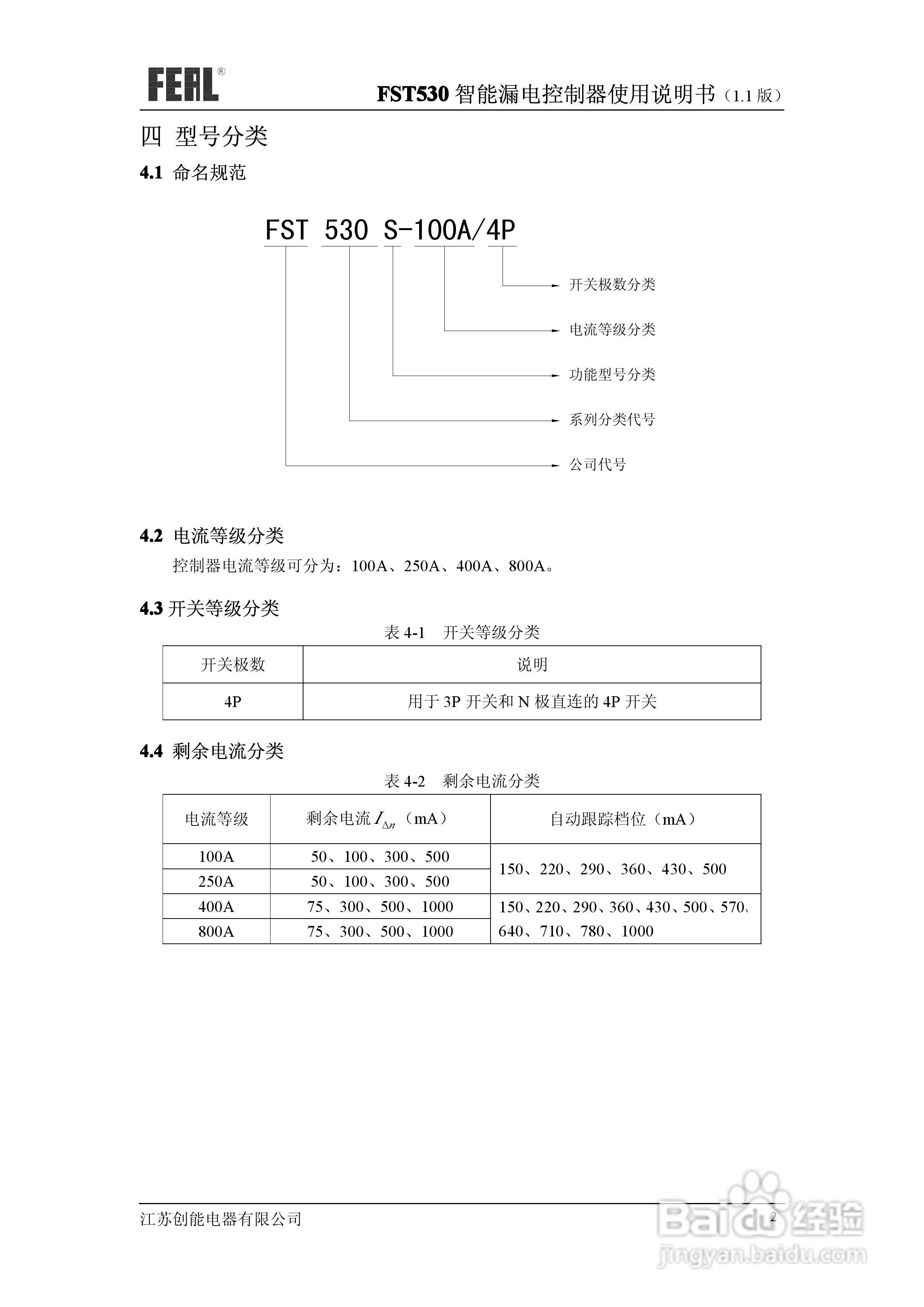 FST530智能漏电控制器使用说明书1.1:[1]