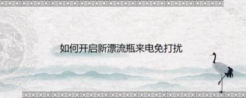 如何开启新漂流瓶来电免打扰