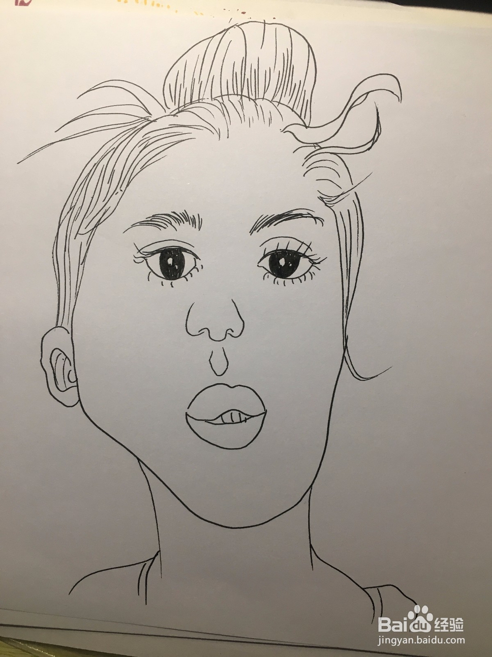 画一个头发稀少样貌奇丑的丑八怪 人物简笔画