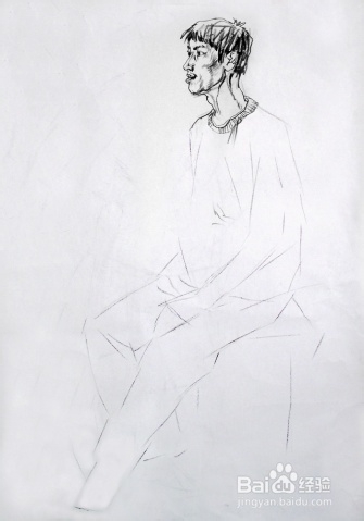 男青年坐姿的15分钟写生实例步骤分析(图文)