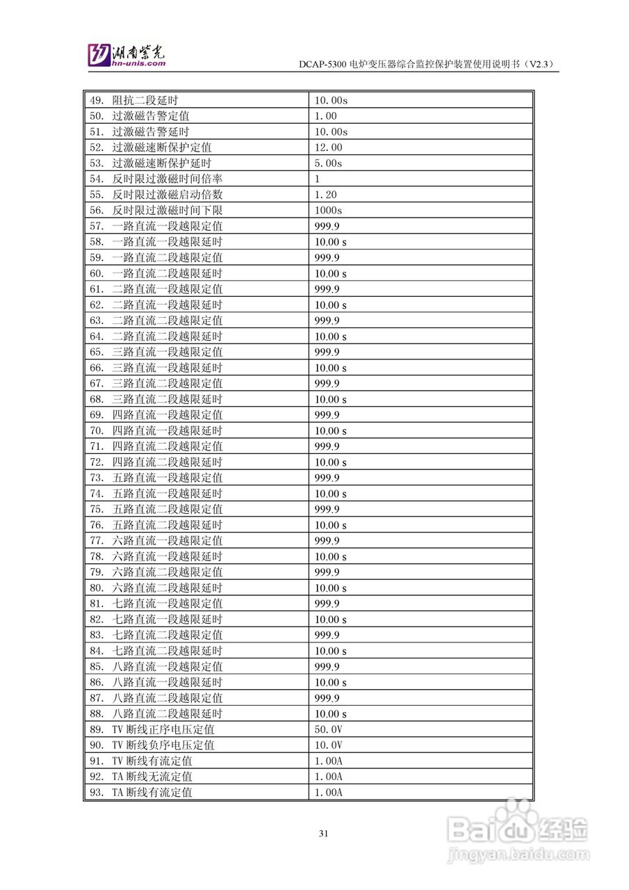 紫光DCAP-5300电炉变压器综合监控保护装置使用说明书:[4]