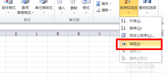excel中使用筛选后怎样看筛选的个数