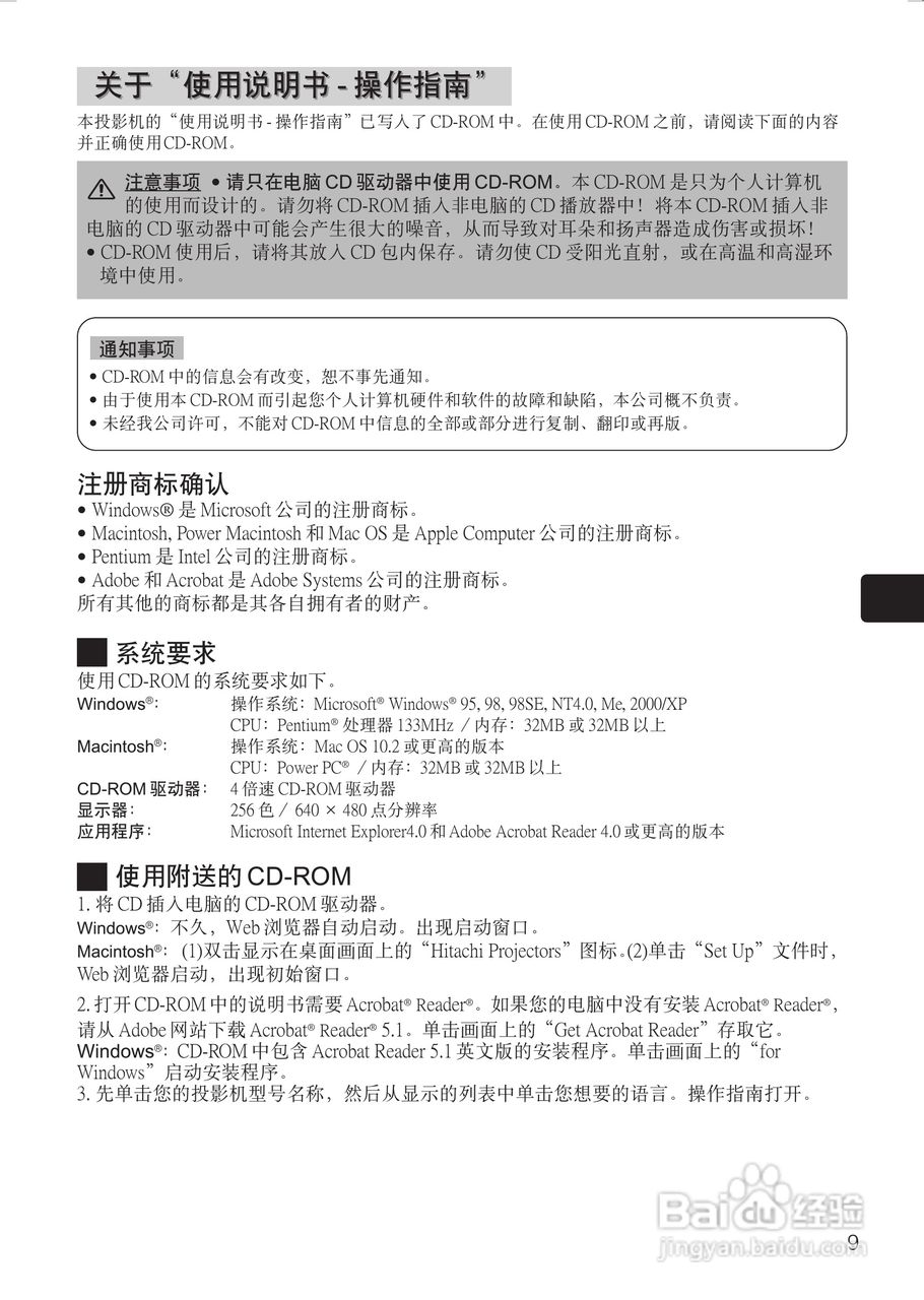 日立 PJTX10投影机说明书:[1]